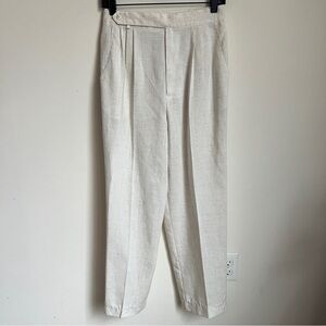 Vintage Fundamental Things Linen Blend Pleat Front Pants in Beige Size 12